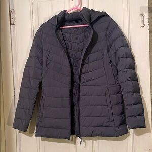 32 Degrees Gray Quilted Puffer Jacket with Hood